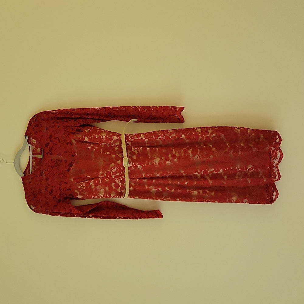 Red lace dress